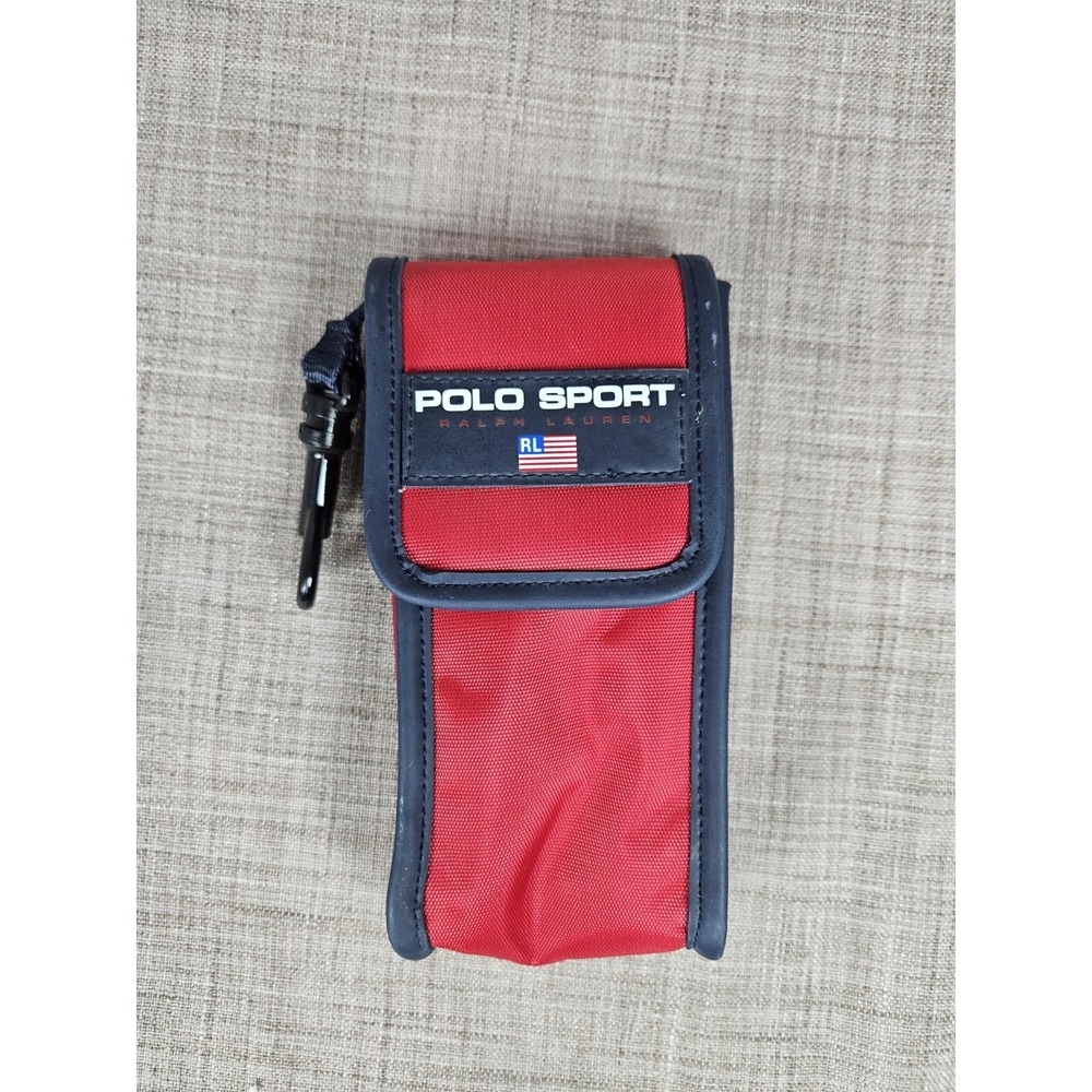Vintage Polo Sport Ralph Lauren Cell Phone/ Mini Pouch Red Navy USA 90s 7x3 in